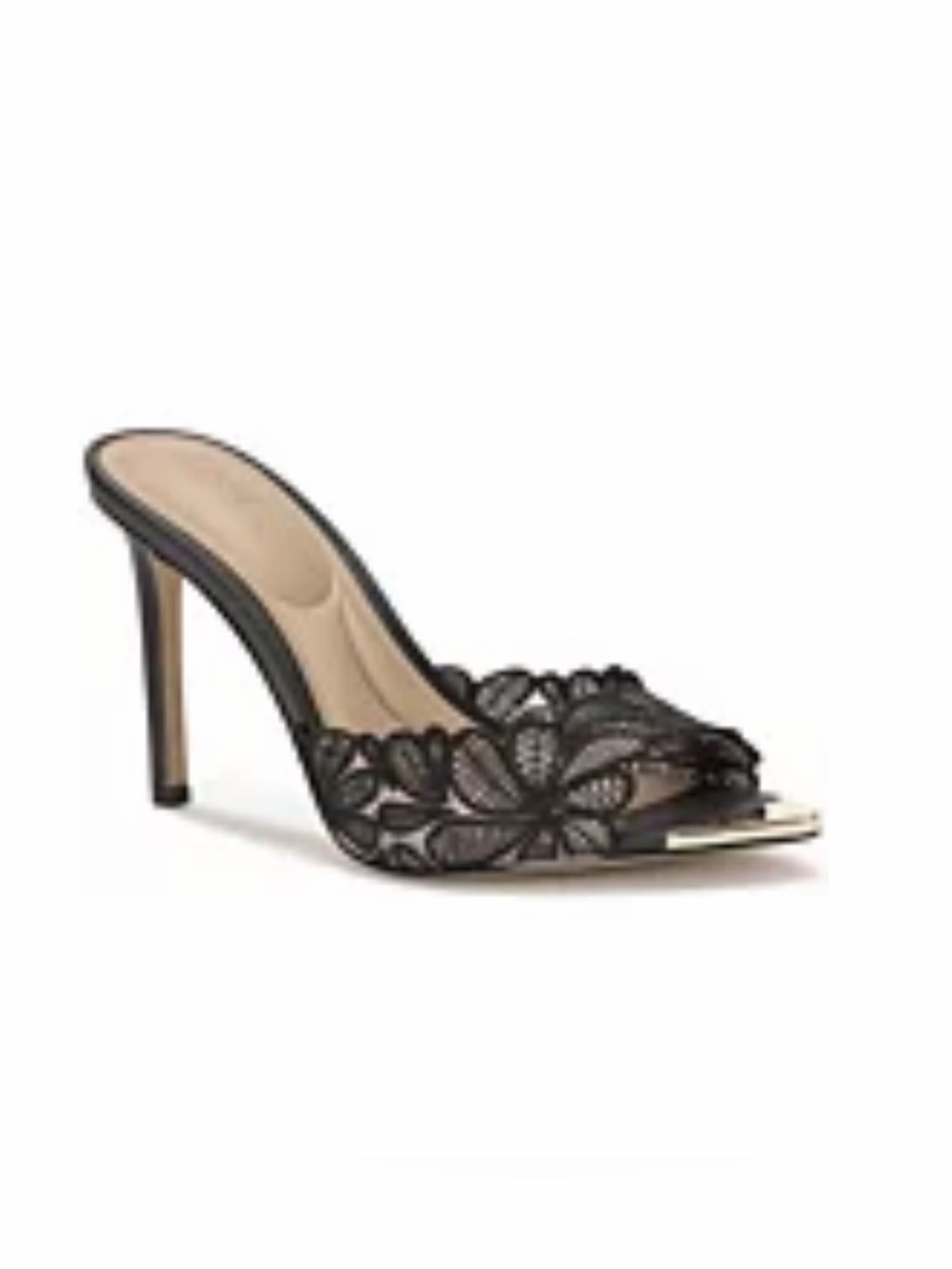 I.N.C. International Women's Concepts Amra Dress Slide Sandals black lace, sz 9